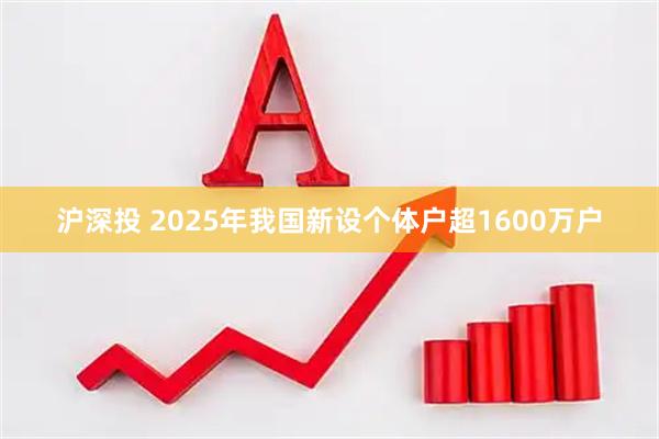 沪深投 2025年我国新设个体户超1600万户
