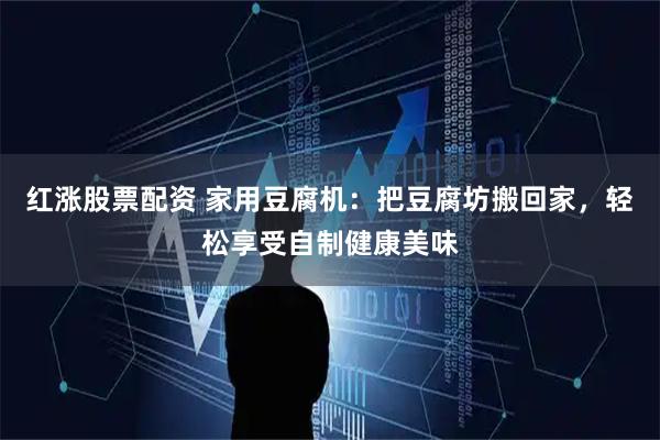 红涨股票配资 家用豆腐机：把豆腐坊搬回家，轻松享受自制健康美味