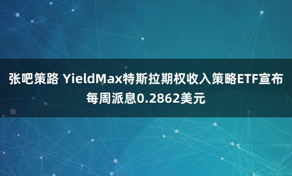 张吧策路 YieldMax特斯拉期权收入策略ETF宣布每周派息0.2862美元